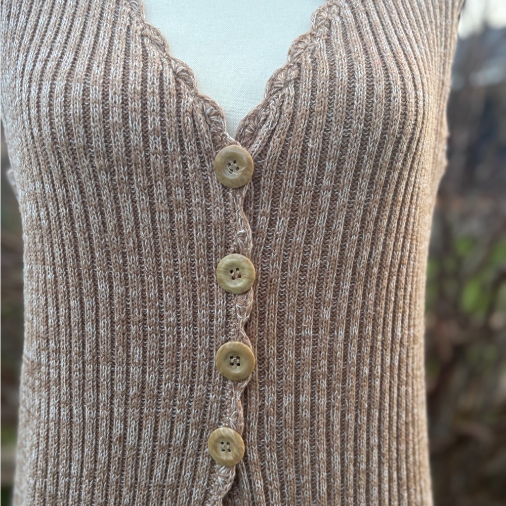 Vintage INMENLONE Long Ribbed Sweater Vest | Small–Medium - Picture 3 of 9